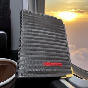 TWA Airlines Royal Ambassador Zip Address Book Notepad Pen Pencil Calculator
